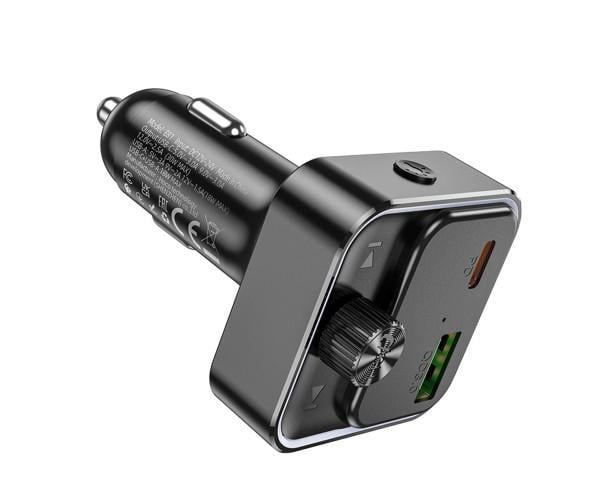 Зарядний пристрій автомобільний Hoco E81 QC3.0 PD30W з FM модулятором Black - фото 3