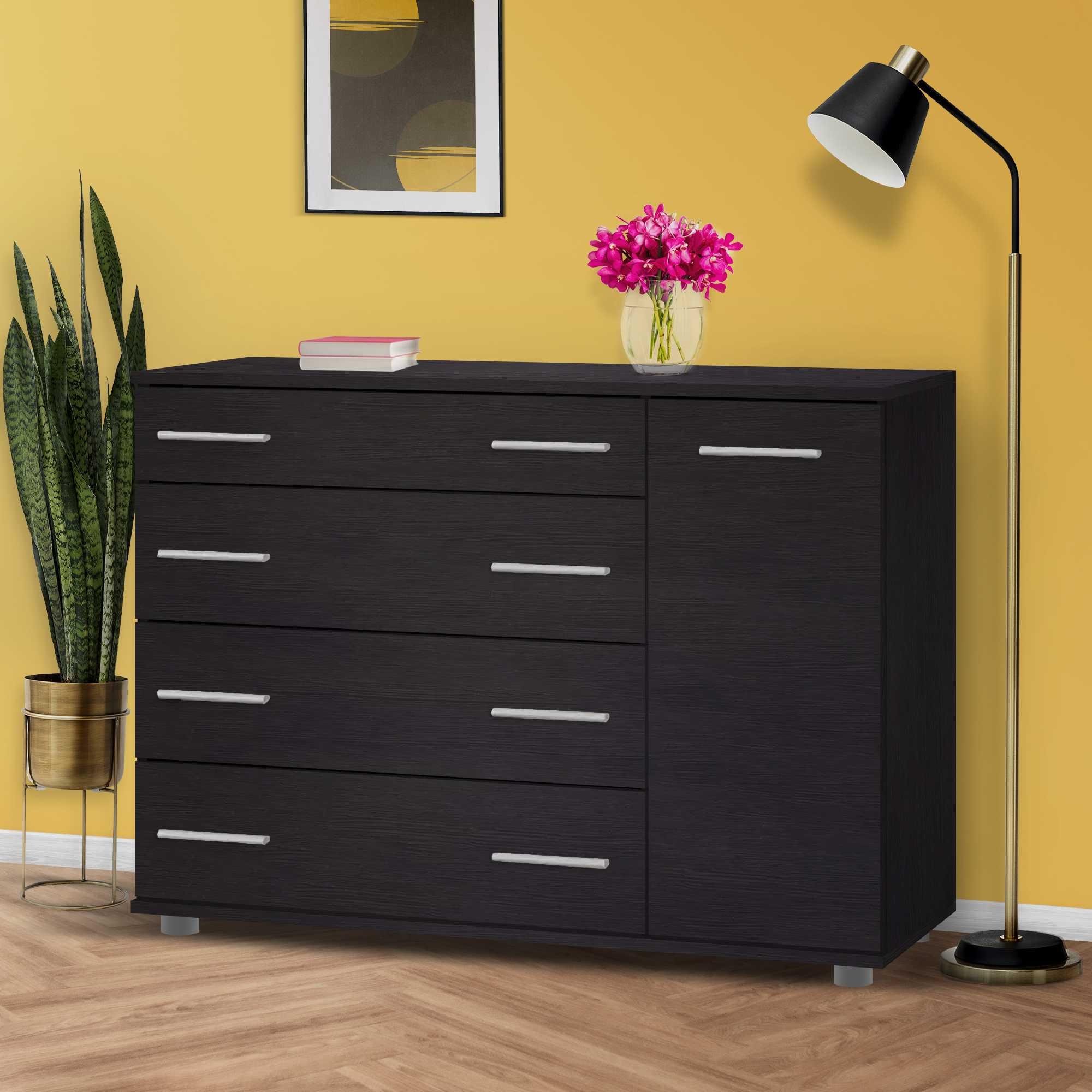 Комод для речей із шухлядами і дверима Венге темний (О-3в) - фото 3 Комод для речей із шухлядами і дверима Венге темний (О-3в) - фото 3