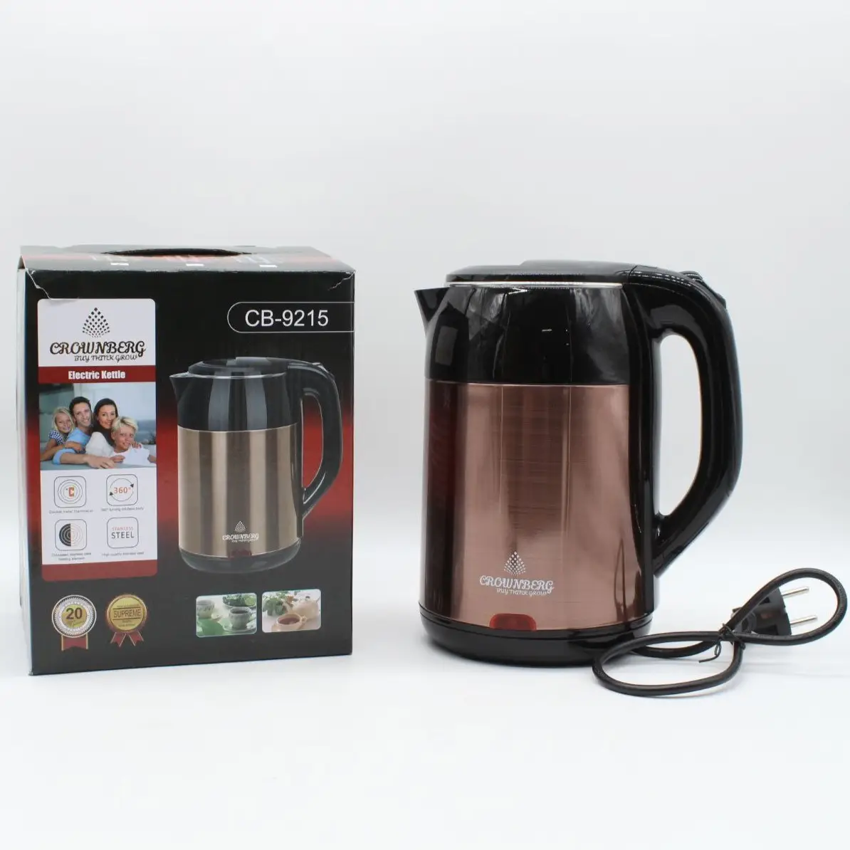 Электрочайник CB 9215 2 л 2200 Вт Коричневый (ML-05246) - фото 7 Электрочайник CB 9215 2 л 2200 Вт Коричневый (ML-05246) - фото 7