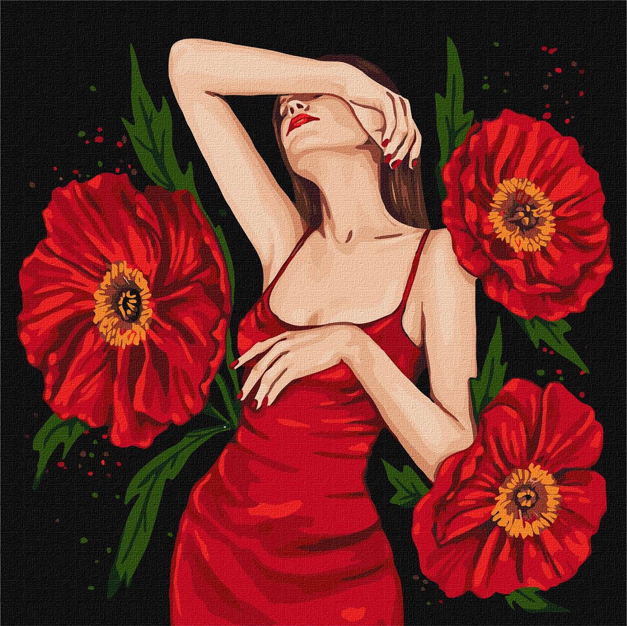 Набір для розпису за номерами Загадкова красуня 40х40 см (KHO8331)