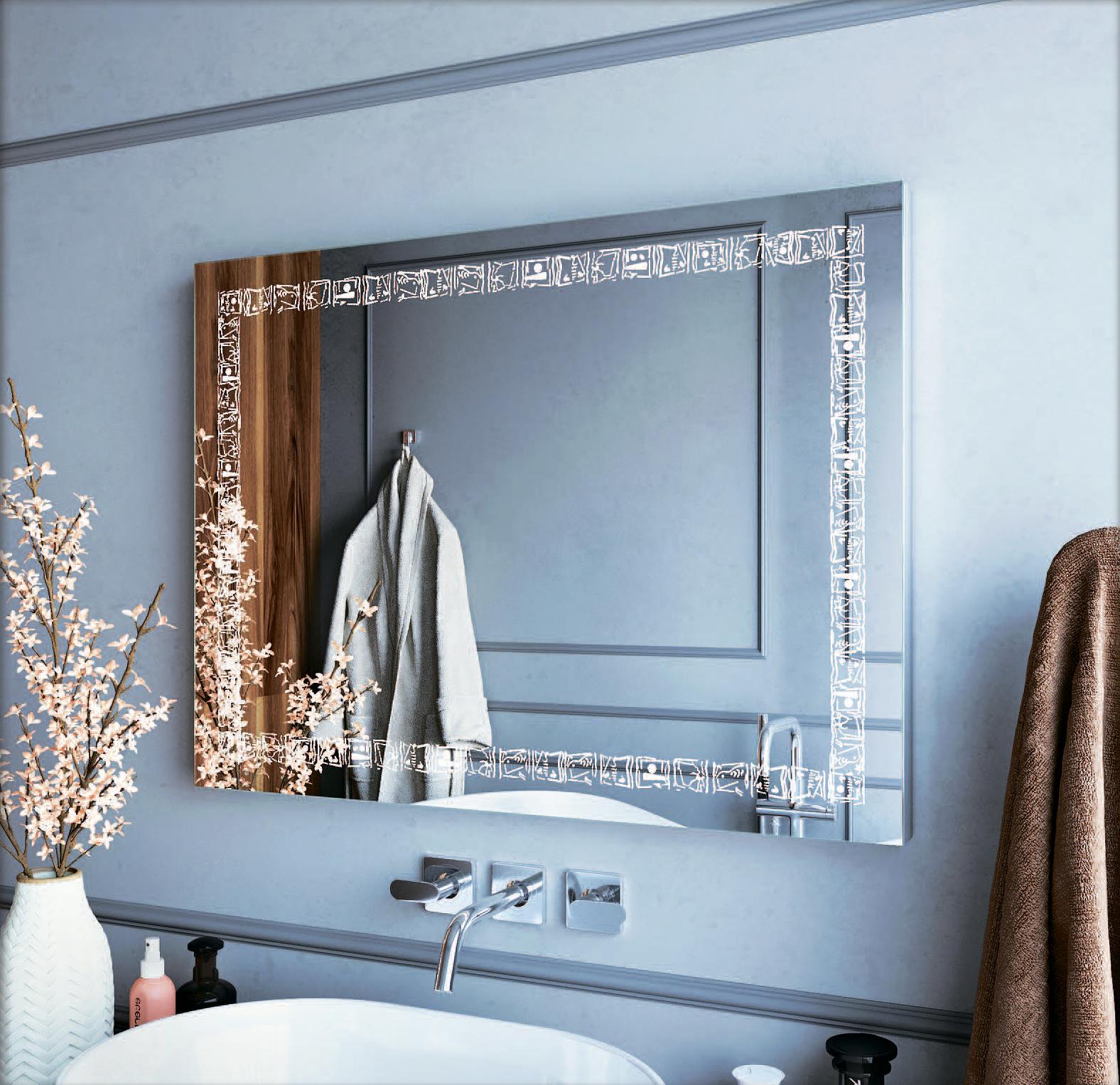 Зеркало Led DecorLed Akuna-Matata с подсветкой в ​​ванную комнату 1000x800 (ZSL-002)