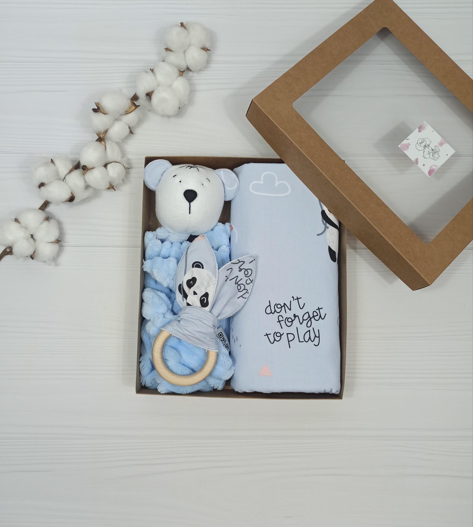 Подарочный набор a.l.babybox Панды на шариках Синий (NA 18243185)