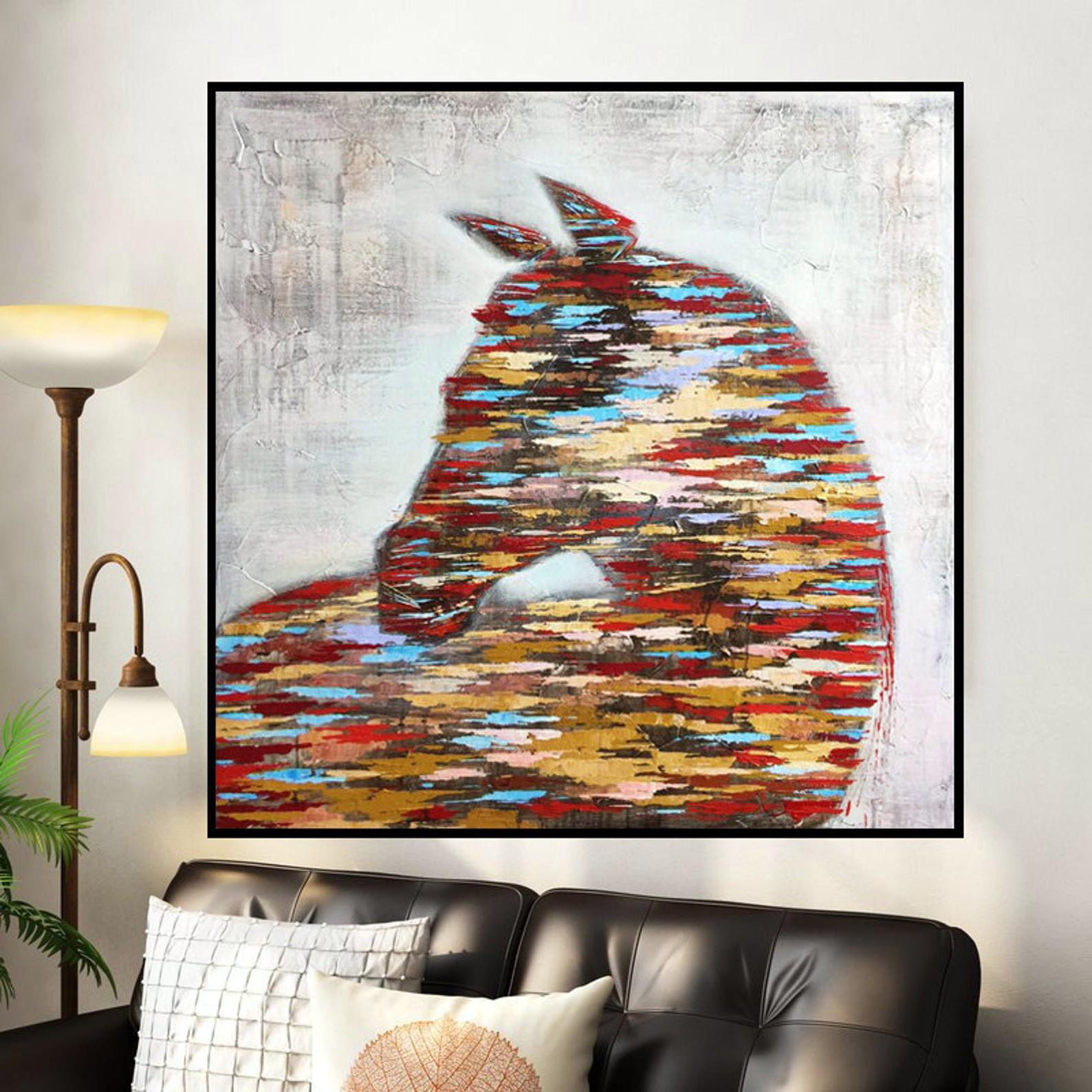 Картина на холсте ArtSale Конь 70х70 см anml0001