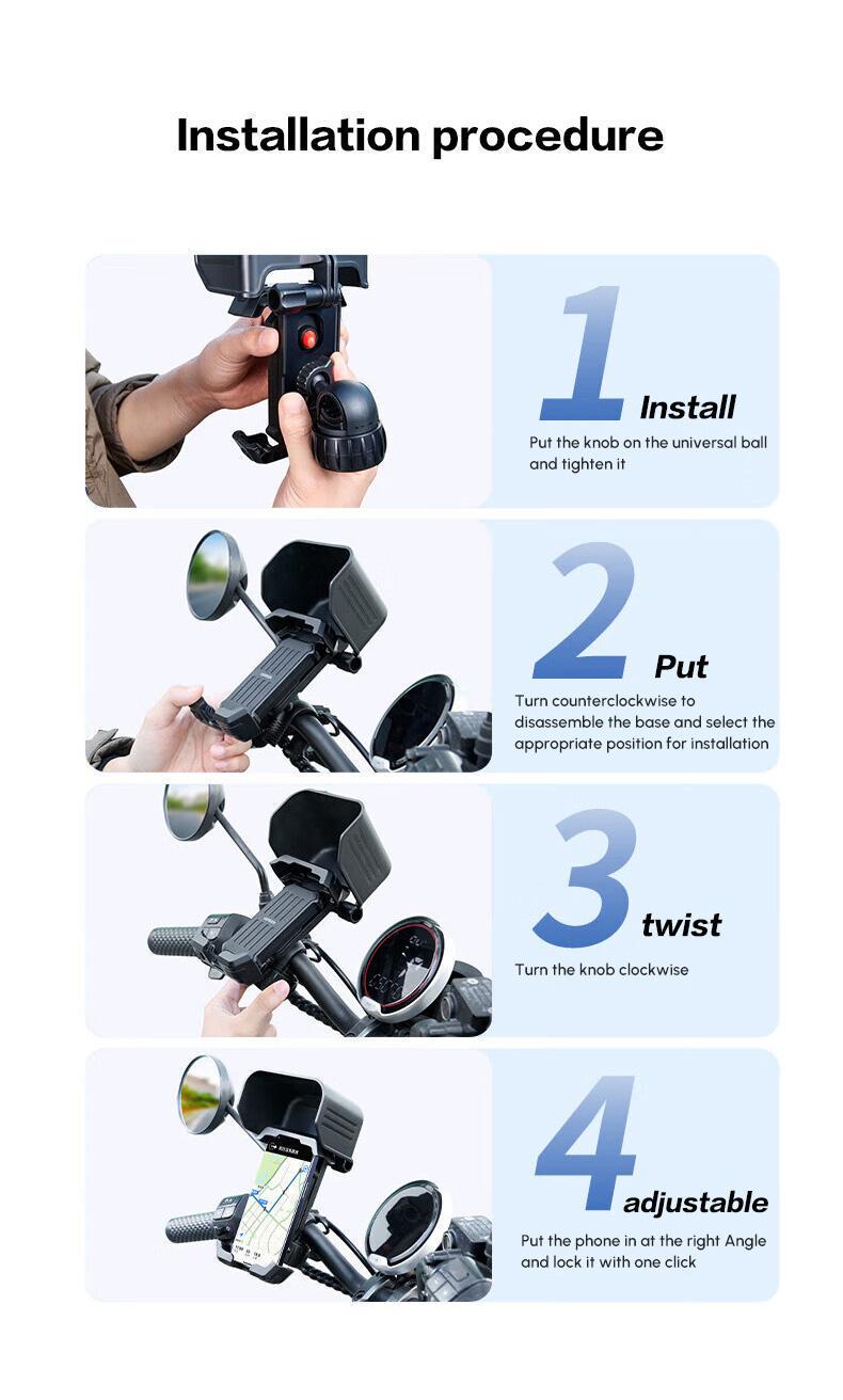 Тримач UGREEN 4.7-7.2 З сонцезахисним козирком 360° 17.8-30 мм Чорний (65004) - фото 13