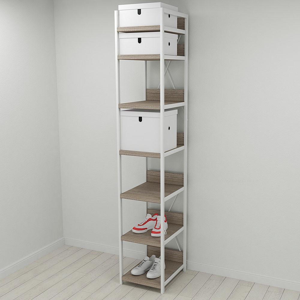 Шкаф Ferrum-decor Гардероб Уни секция 4 серии Конект металл/ДСП 32 мм 220x40x50 см Белый/Дуб Сонома Трюфель (FRD-104558) Шкаф Ferrum-decor Гардероб Уни секция 4 серии Конект металл/ДСП 32 мм 220x40x50 см Белый/Дуб Сонома Трюфель (FRD-104558)