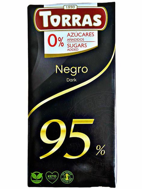 Шоколад чорний 95% без цукру Torras 595 Negro Dark 75 г (13348169)