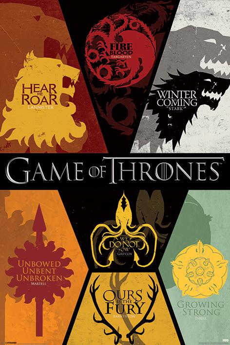 Постер плакат Игра Престолов/Game of Thrones Sigils 61x91,5 см Постер плакат Игра Престолов/Game of Thrones Sigils 61x91,5 см