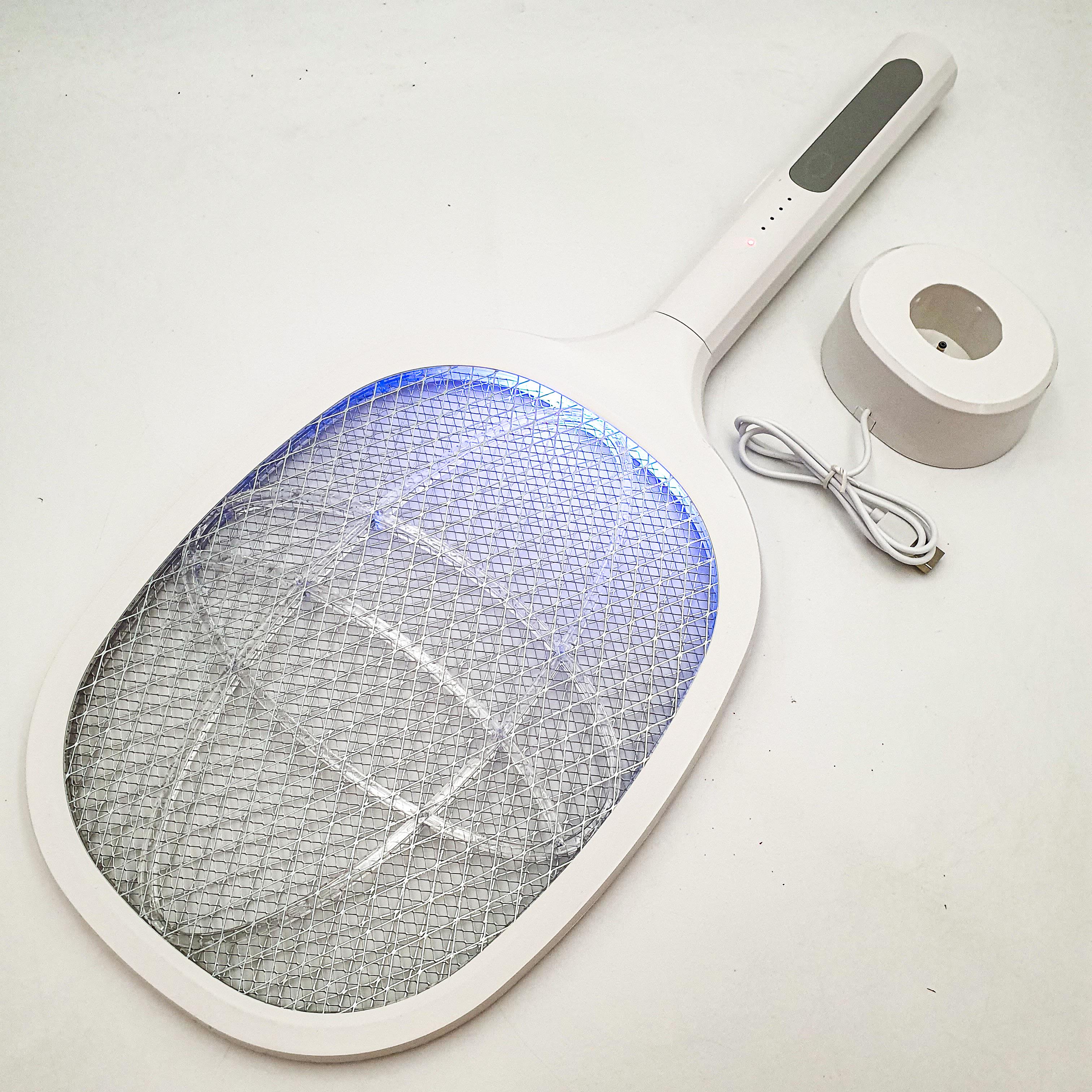 Мухобойка акумуляторна електрична ракетка знищує комах мух комарів UKC Electric Mosquito Swatter білий - фото 12