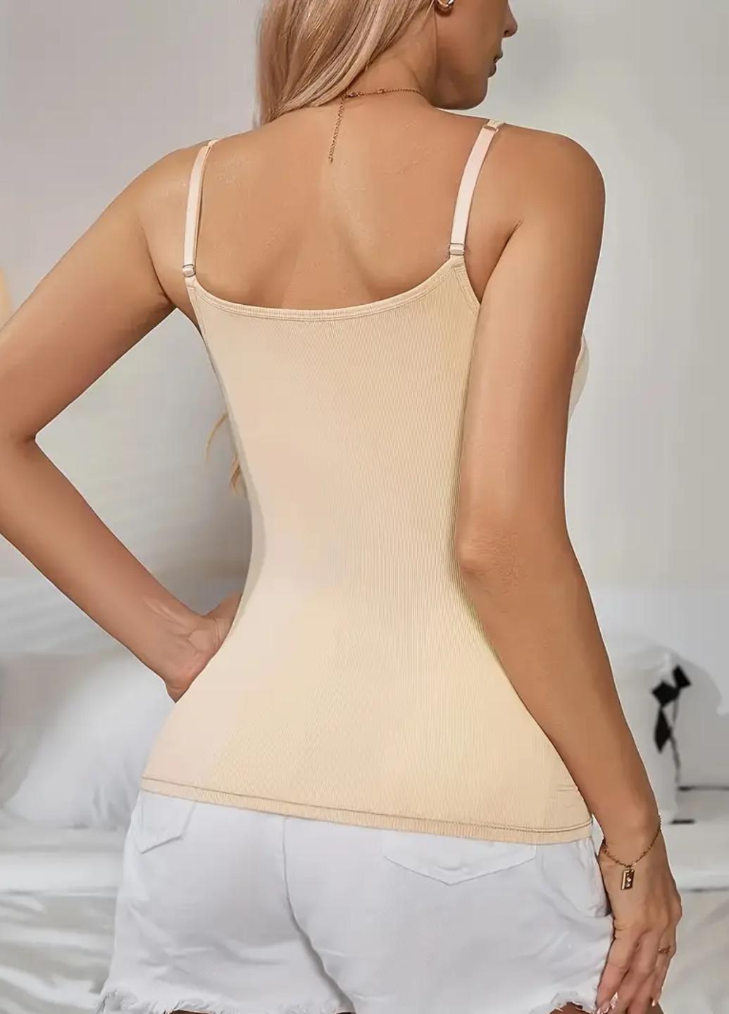 Майка жіноча Comfort Plus в рубчик з поролоновими вкладишами L Кремовий (1959-44-05) - фото 3