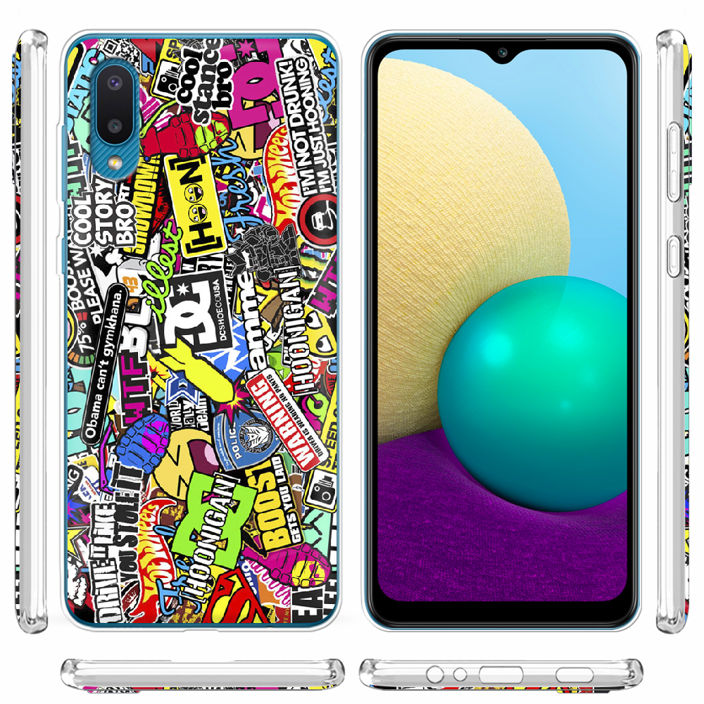 Чохол BoxFace Samsung A022 Galaxy A02 Multicolored Inscriptions Прозорий силікон (42004-up880-42004) - фото 3