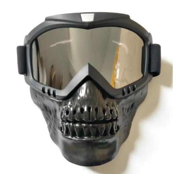 Маска для зимових видів спорту у формі черепа дзеркальна лінза (МГ-1019-52)