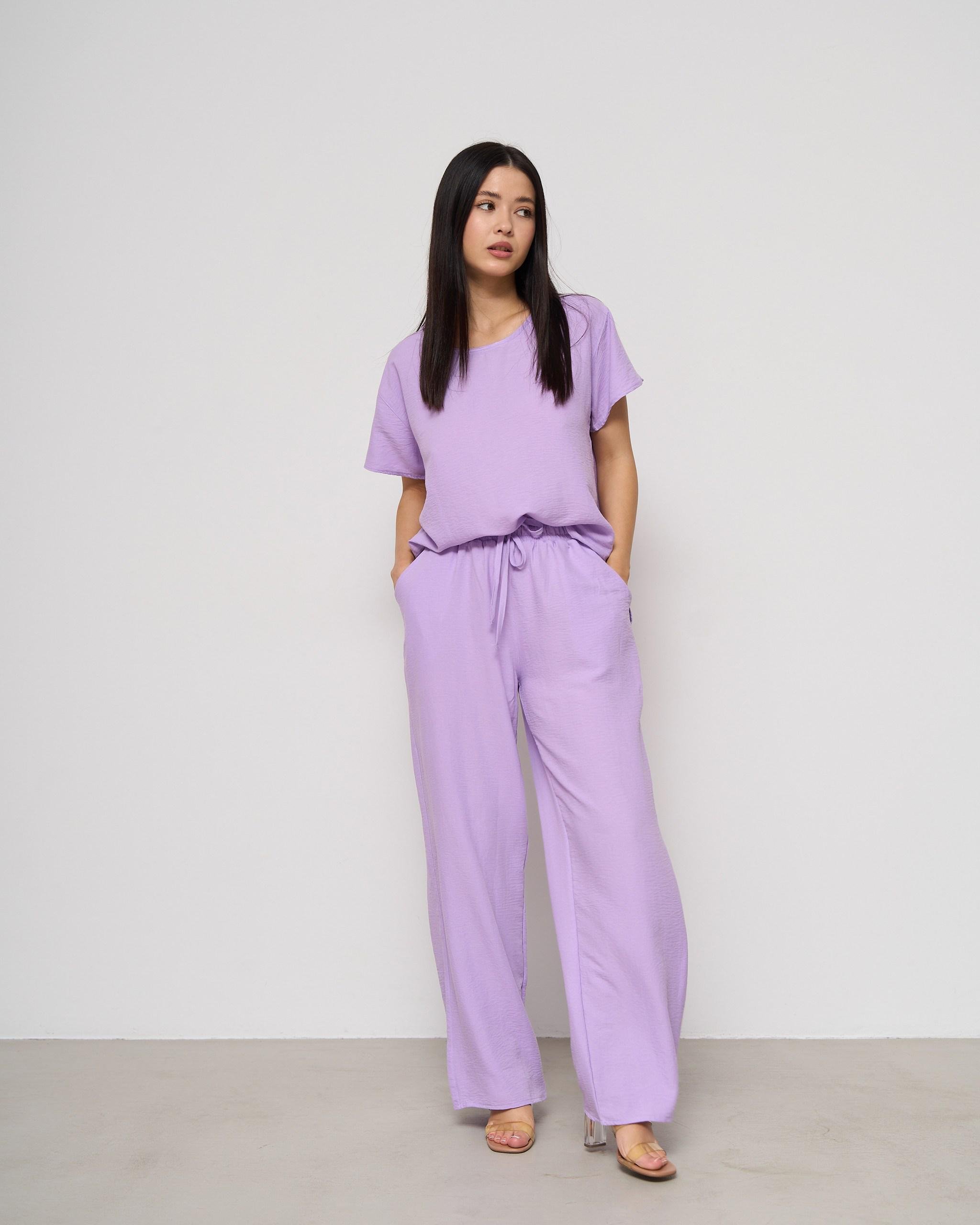 Пижама с брюками жатка M Лиловый (92247) Пижама с брюками жатка M Лиловый (92247)