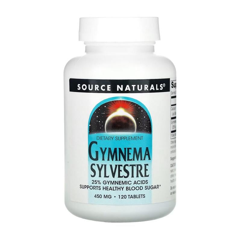 Джимнема сильвестра екстракт Source Naturals Gymnema Sylvestre 450 мг 25% гімнемових кислот 120 табл.