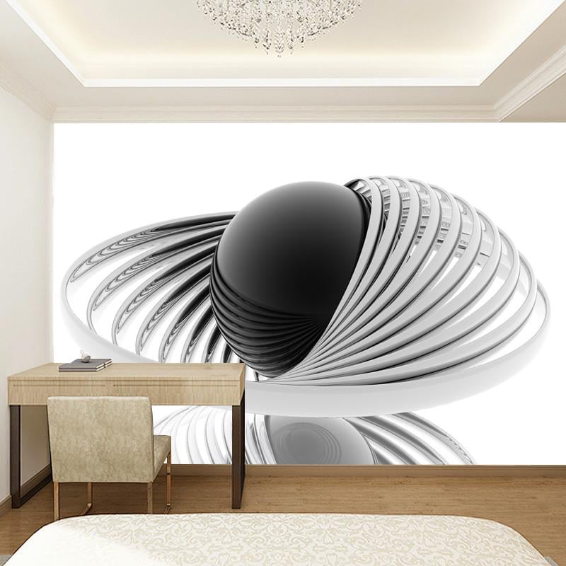 Фотообои флизелиновые абстракция для спальни/зала/кухни Черный шар