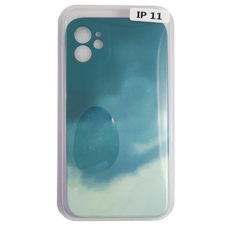 Чехол Silicone Water Print iPhone 11 Mix Color Green (29caa1-4201)