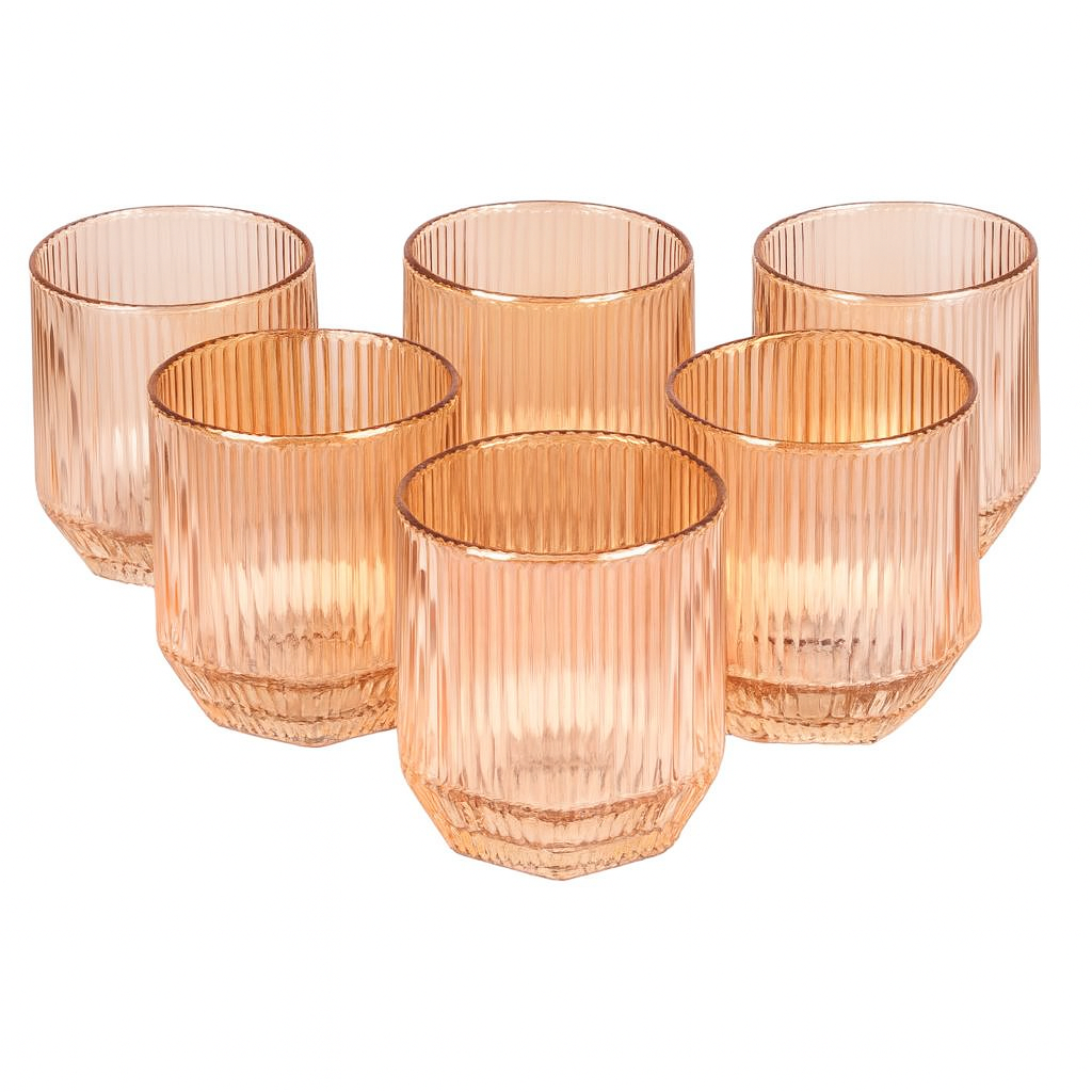 Набор стаканов QIZIRUN Fusion 6 шт. 250 мл 8,5х7 см Оранжевый (R10435-G)