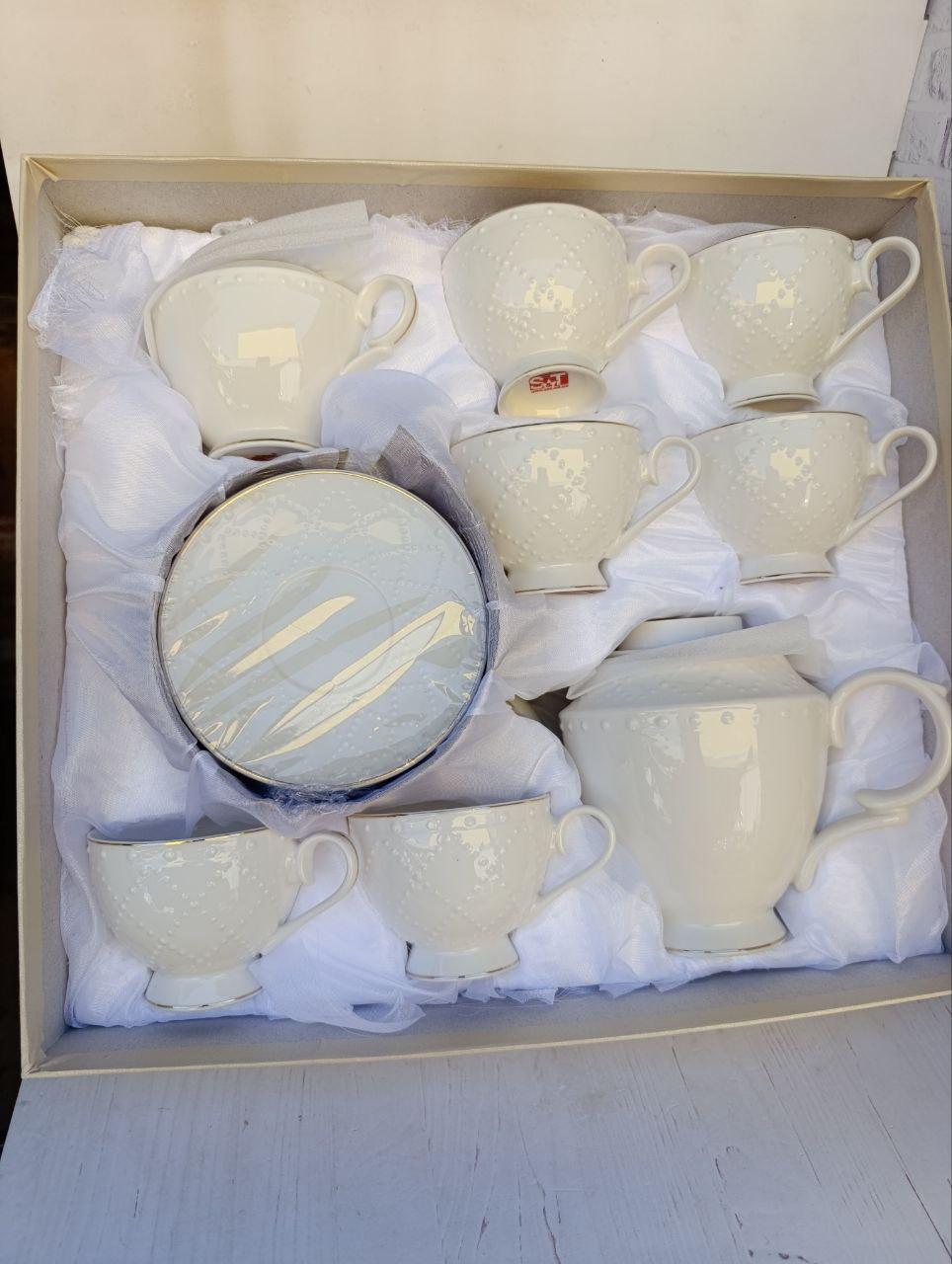 Чайный сервиз SNT Аделин фарфор 14 предметов 250 мл/370 мл/1 л Белый (18042-00) - фото 6 Чайный сервиз SNT Аделин фарфор 14 предметов 250 мл/370 мл/1 л Белый (18042-00) - фото 6