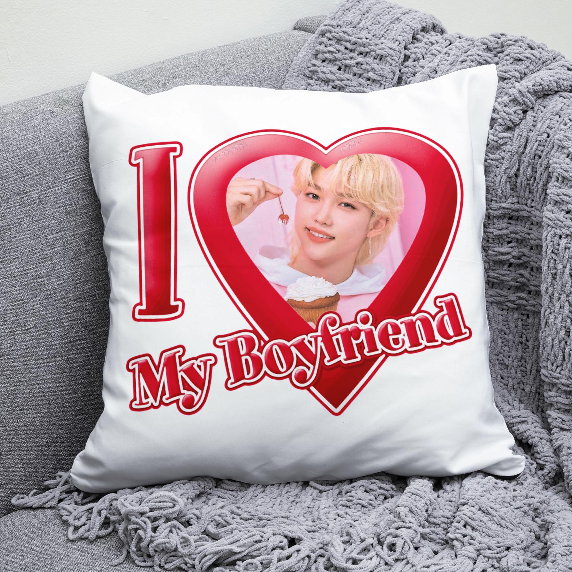 Плюшева подушка квадрат з принтом K-Pop Фелікс Stray Kids