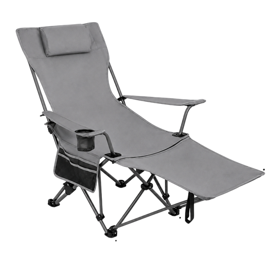 Кресло-шезлонг раскладное Chill out 2в1 с подножкой до 100 кг Серый (VEN1455/2) Кресло-шезлонг раскладное Chill out 2в1 с подножкой до 100 кг Серый (VEN1455/2)