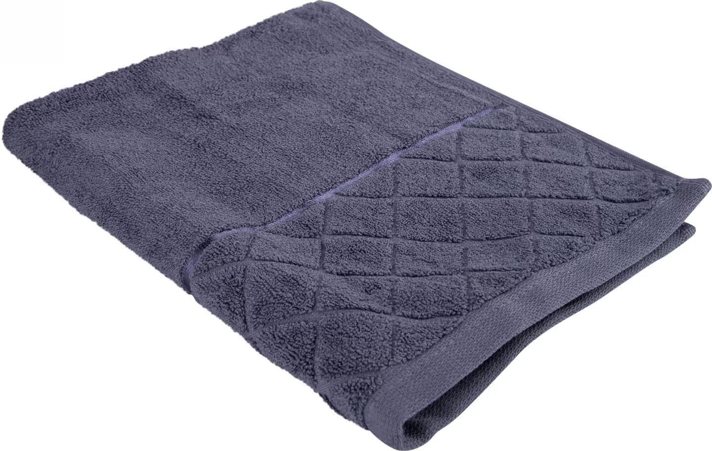 Рушник махровий Aisha Ромб жакард 50х90 см Темно-фіолетовий (25898060)