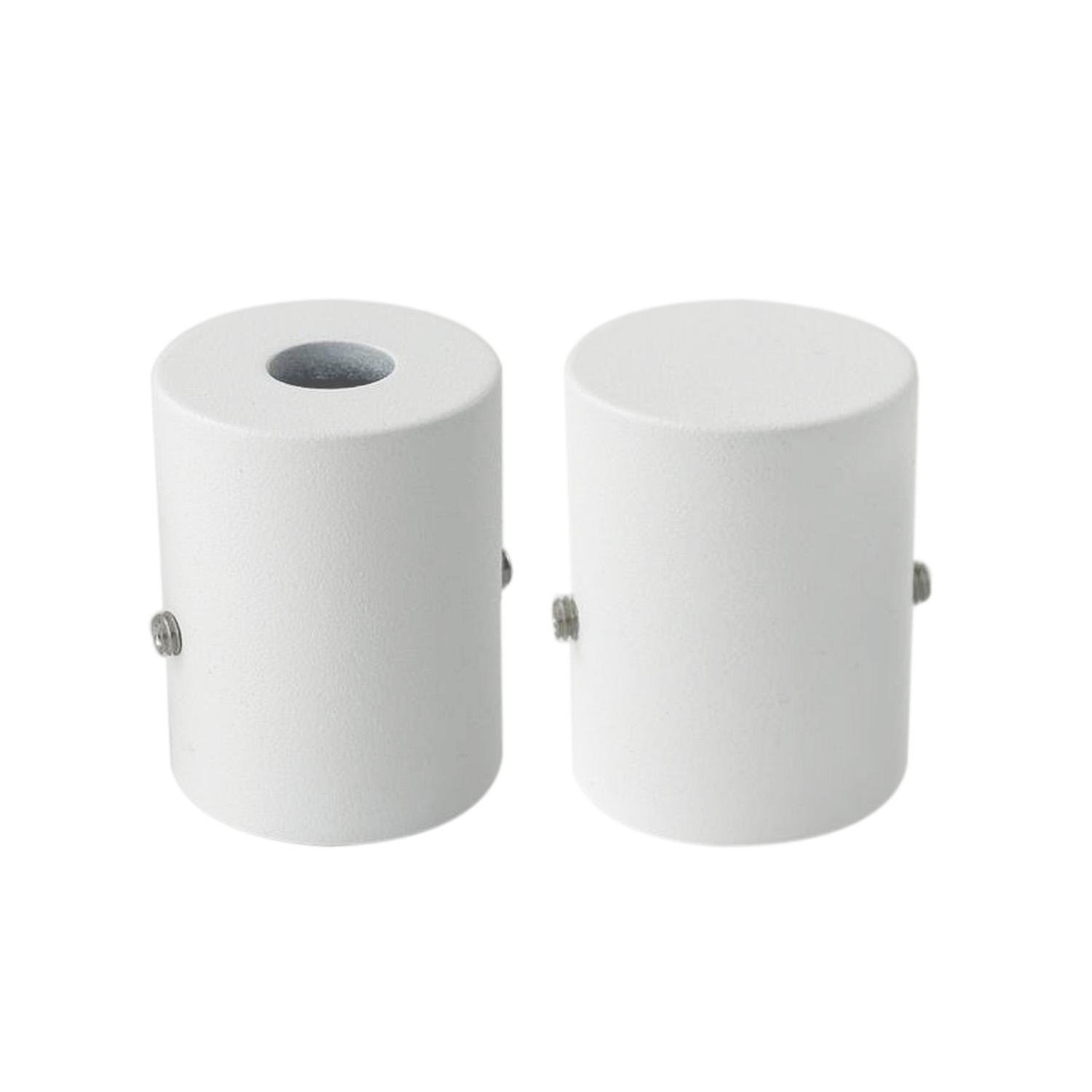 Комплект з 2 заглушок 30х38 мм для гнучкого неону ⌀25 мм металеві Білий