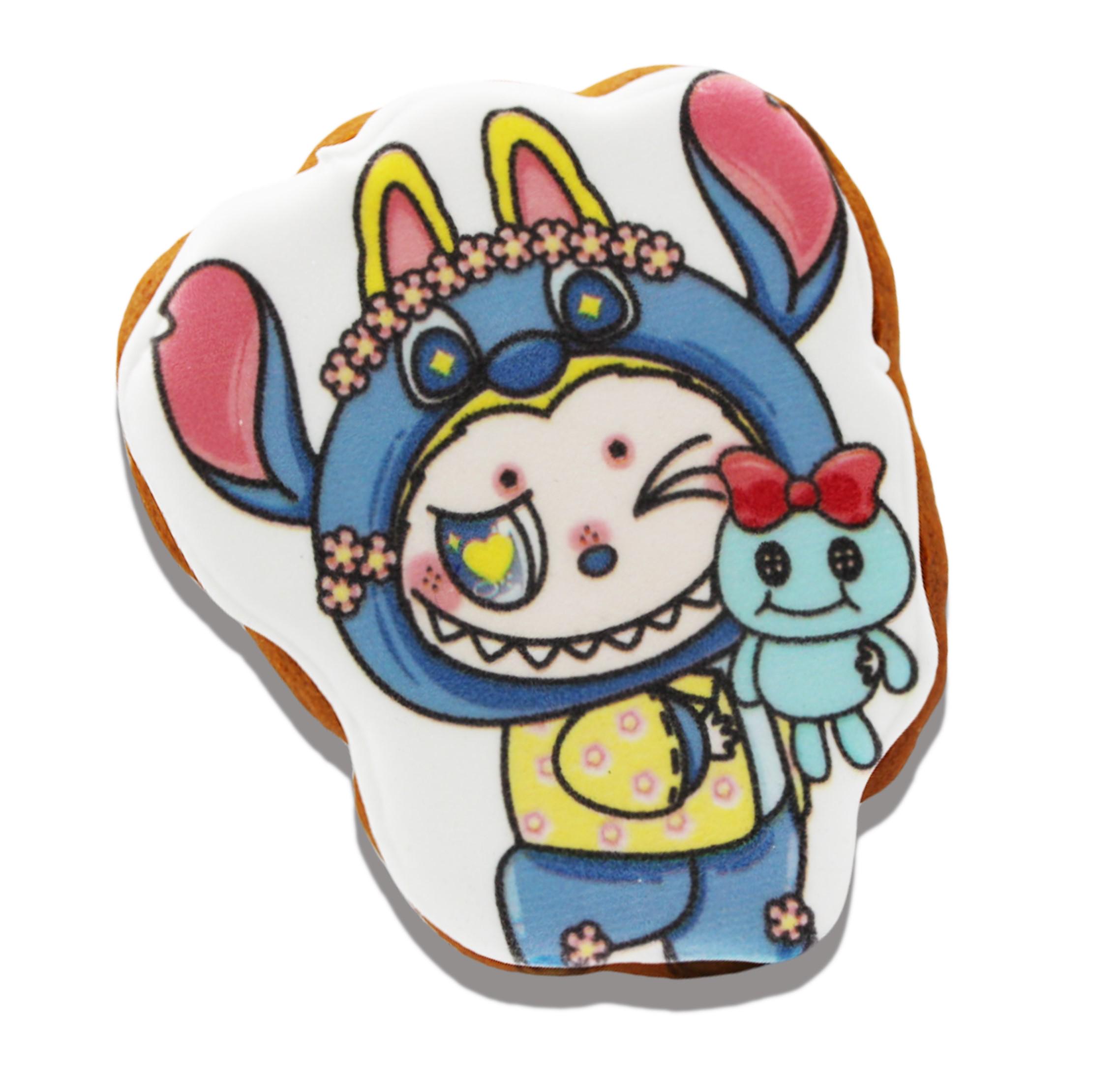 Пряник медово-імбирний з харчовим друком Крафт Печиво Лабубу Стіч 45 г