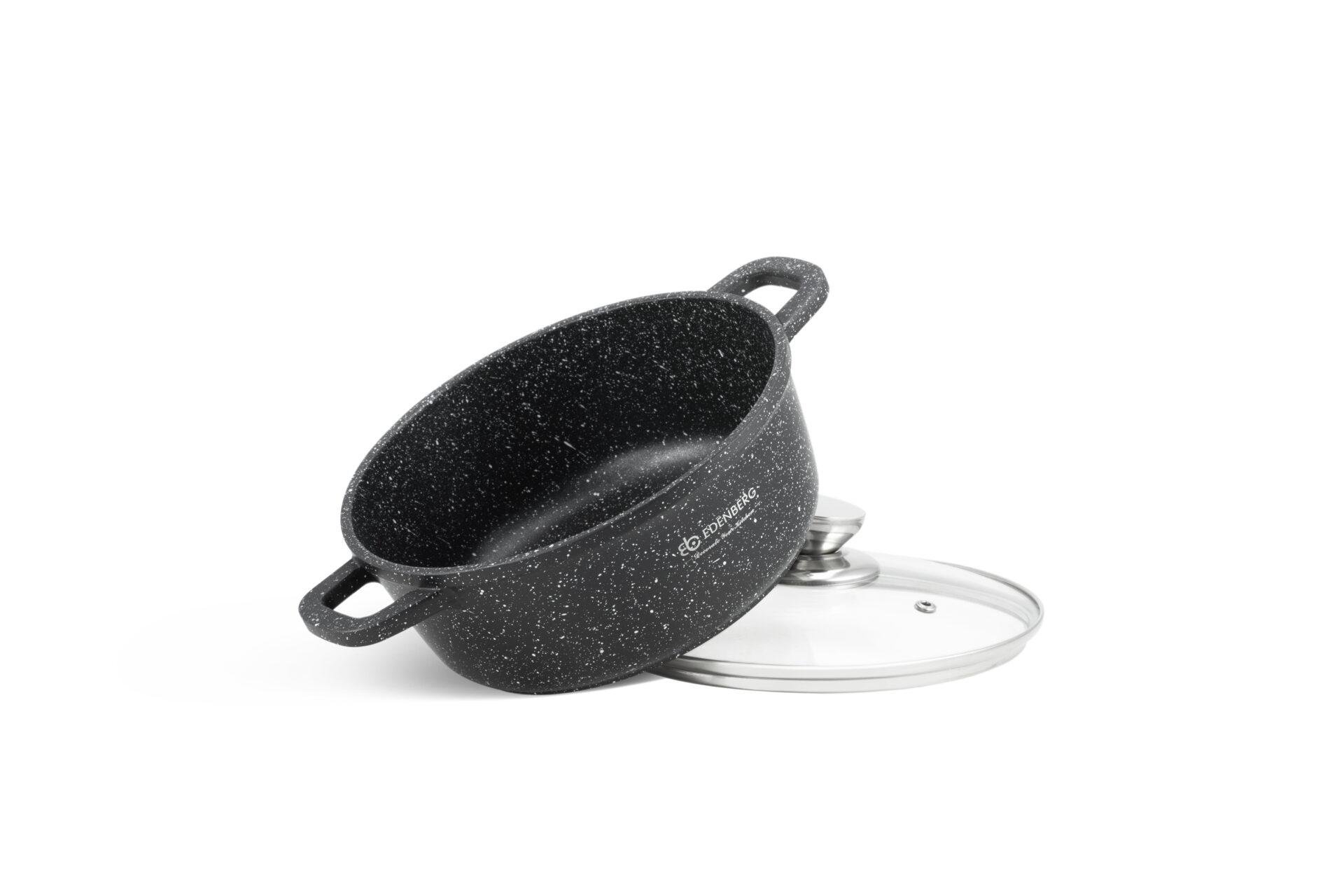 Набір каструль Edenberg з антипригарним покриттям 8 предметів Чорний - фото 9