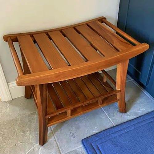 Табурет для ванной из дерева Галиос Охра (ТВН-007404)