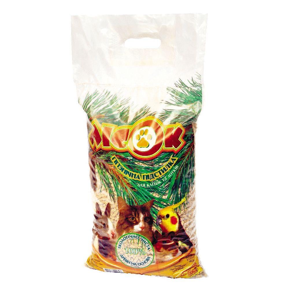 Гранулированный древесный наполнитель Лори Лесок 2 для туалета кошек и грызунов 5 кг 2 уп.