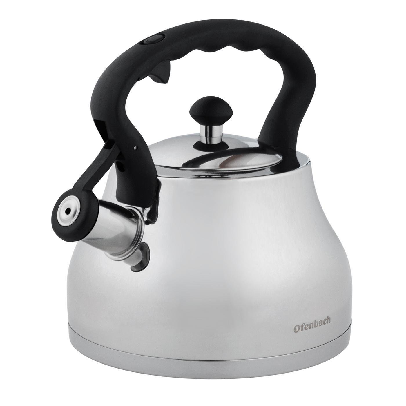 Чайник Ofenbach Vizo з нержавіючої сталі із свистком 2,7 л Сріблястий (100313WH)