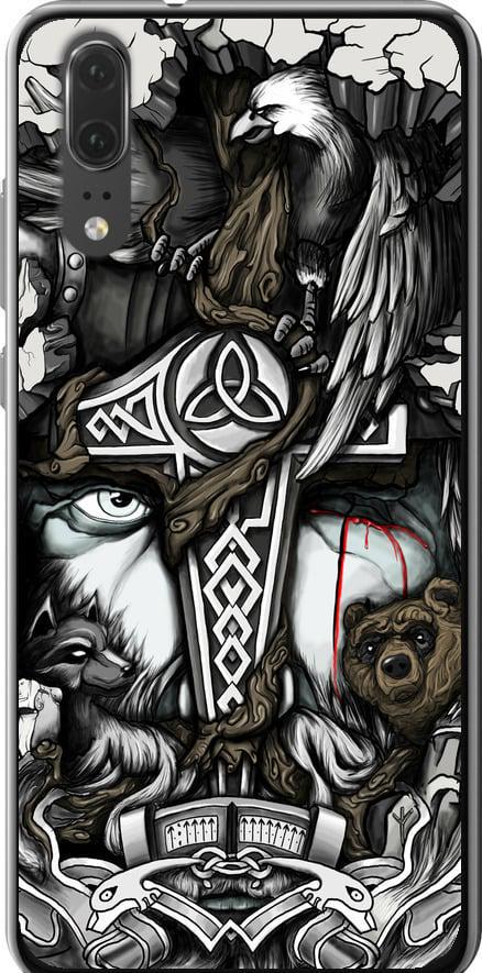 Чехол на Huawei P20 Тату Викинг (4098u-1396-42517)
