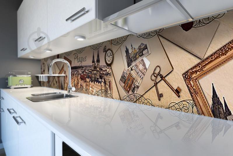 Скинали на кухню Zatarga «Прага» 600х3000 мм виниловая 3Д наклейка кухонный фартук самоклеящаяся Z180439/2