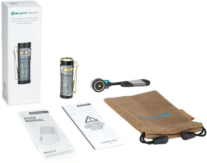Ліхтар Olight Baton 4 1300 lm Fighter Pilot 170 м Сірий (27831813)