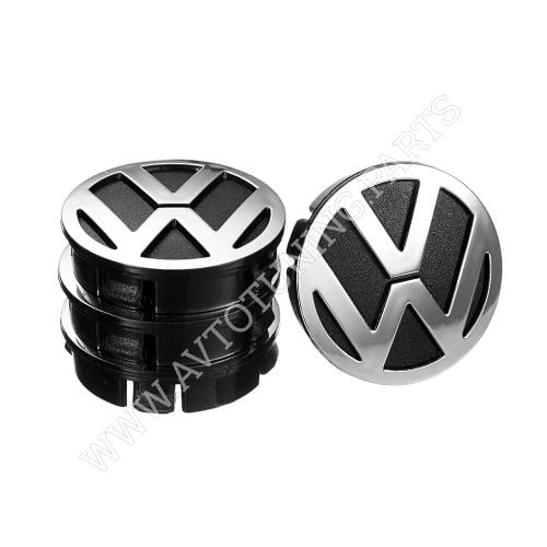 Заглушка колесного диска VW пластик 60x55 мм 4 шт.Black