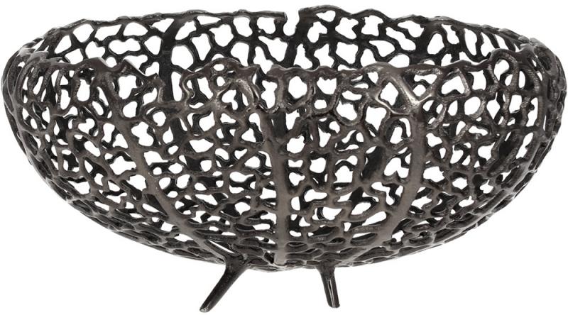 Блюдо декоративное Vivat на ножке 38х24х18 см металлическое Черный (BD-438-177)