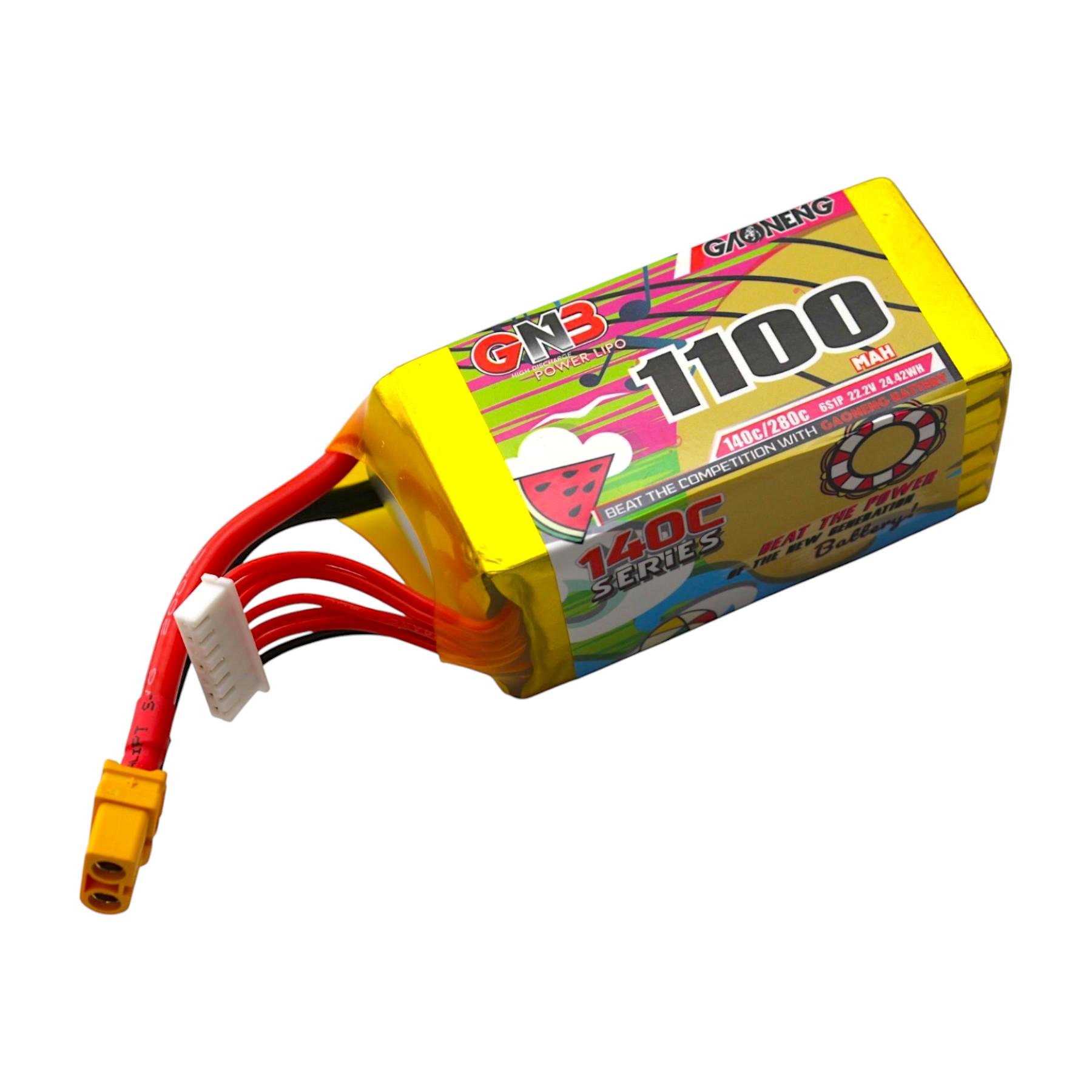 Аккумулятор для дрона Gaoneng GNB LiPo 6S1P 1100 mAh 140C с разъемом XT60 (91465)
