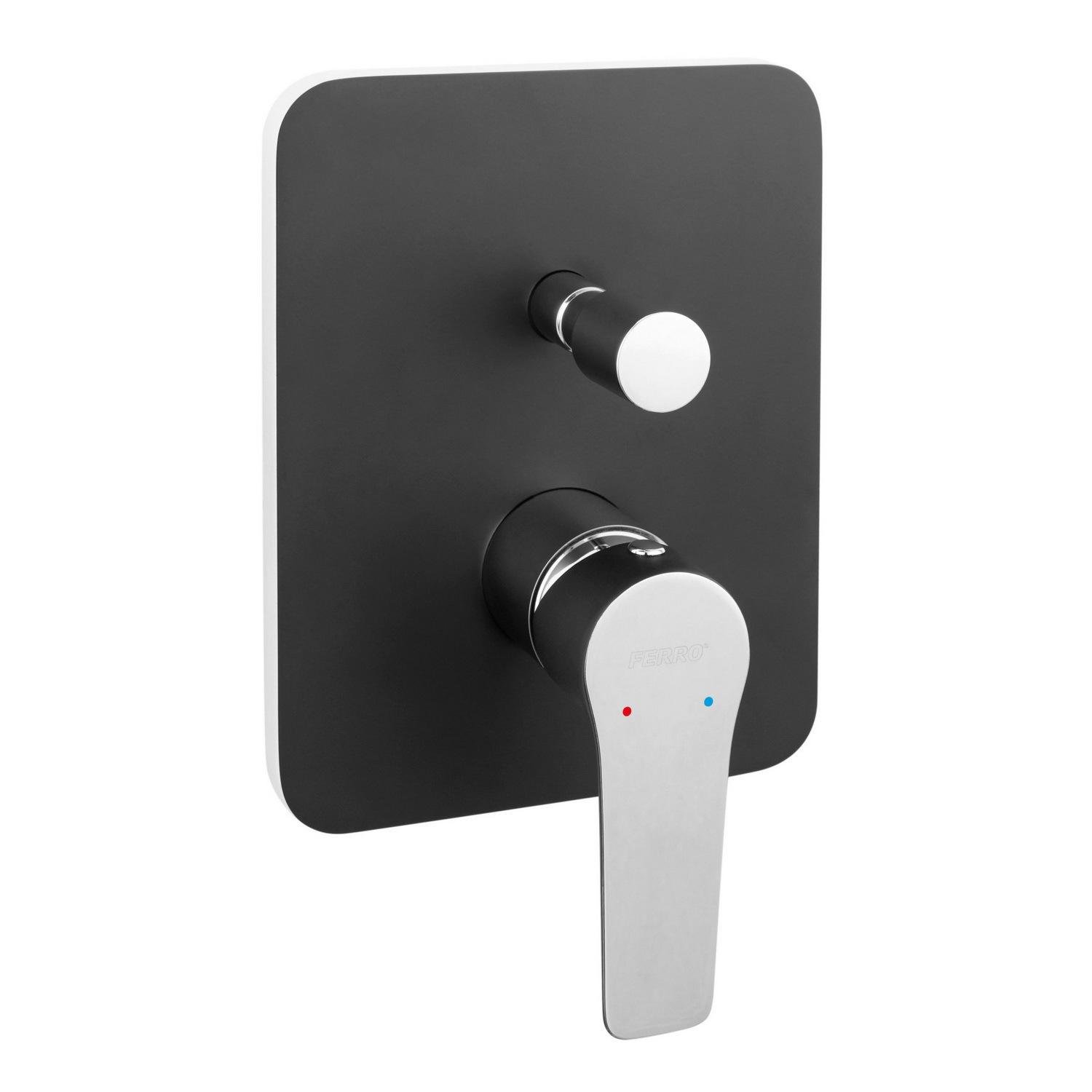 Смеситель скрытого монтажа Ferro Adore BDR7PBLC с переключателем Черный (174797)