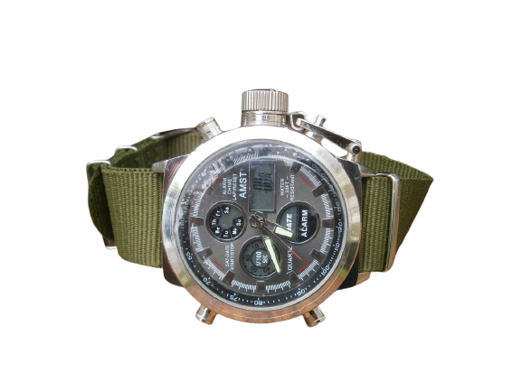 Годинник чоловічий спортивний Mílitary AMST 3003C Silver/Green - фото 1