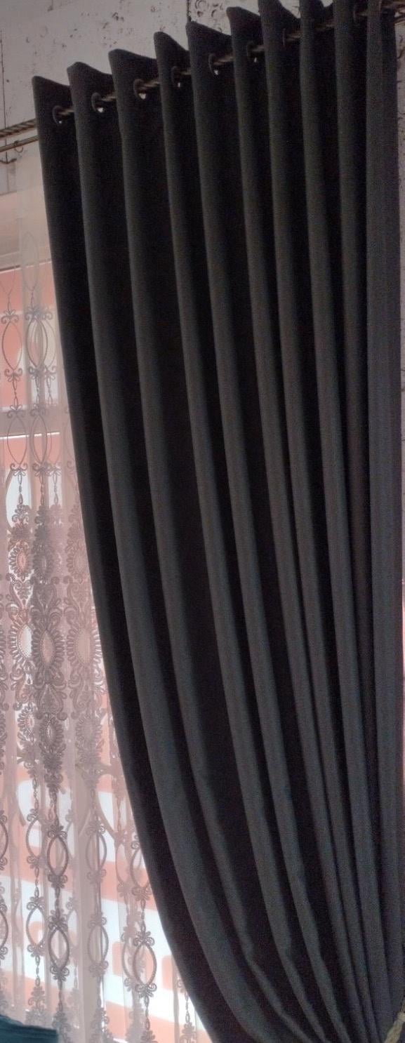 Штори мікровелюр Renas на люверсах 2х2,7 м 2 шт. Темно сірий (МЛ2/270Т)