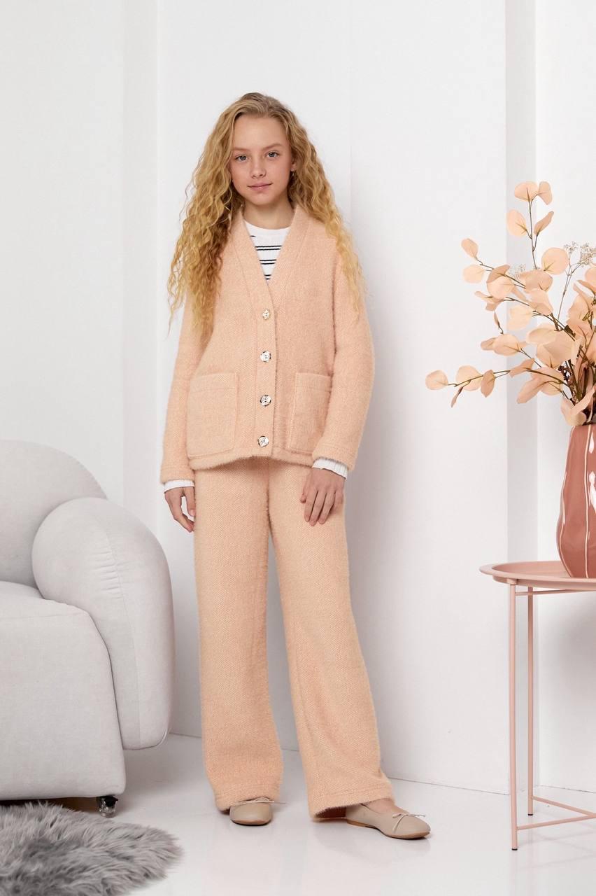 Костюм на дівчинку утеплений A Kids кюлоти/палаццо 134 см Персиковий