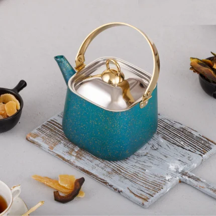 Чайник для плити Evren 4086 квадратний 1,25 л Зелений (26042683)