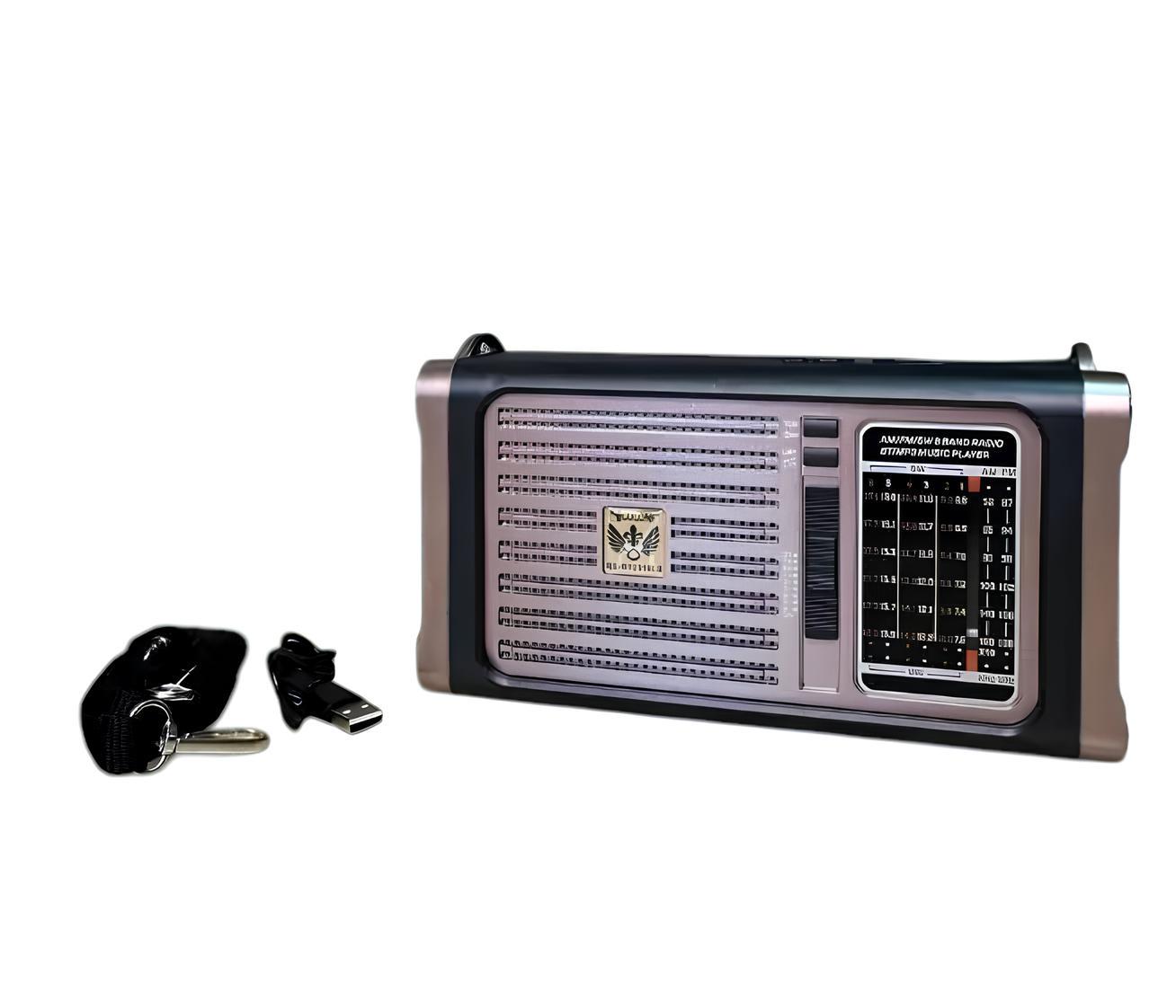 Радиоприемник Golon RX-BT2318LS с Bluetooth/USB/SD/FM/AM/SW солнечной панелью и фонариком (ML-05141)