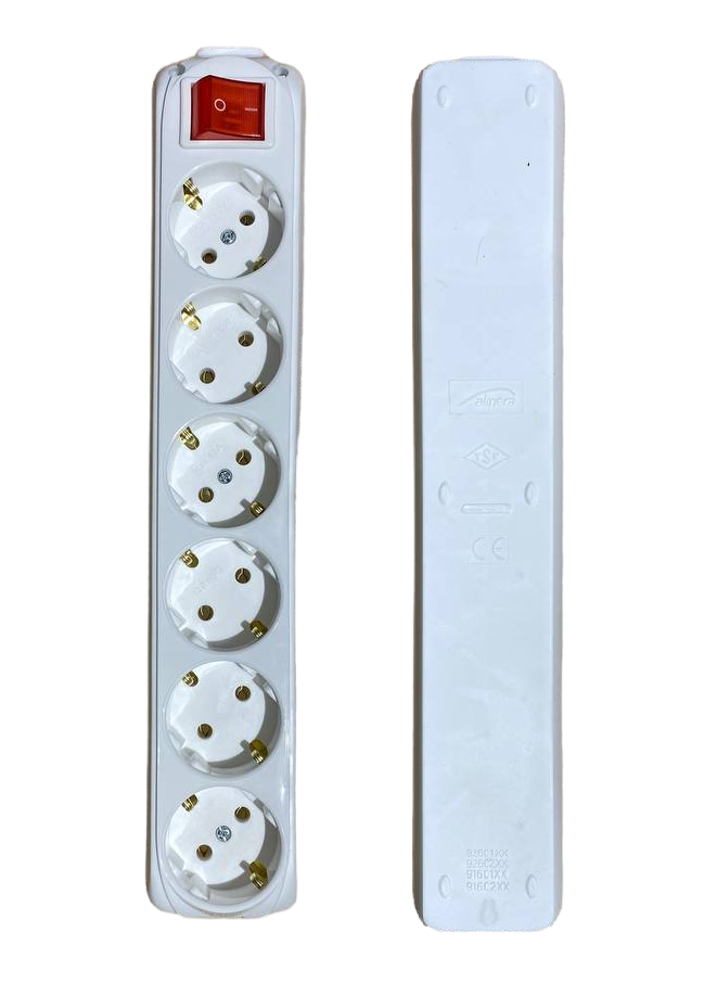 Колодка на 6 гнізд Lumano MODERN із заземленням з вимикачем ABS-пластик (000018118) - фото 2