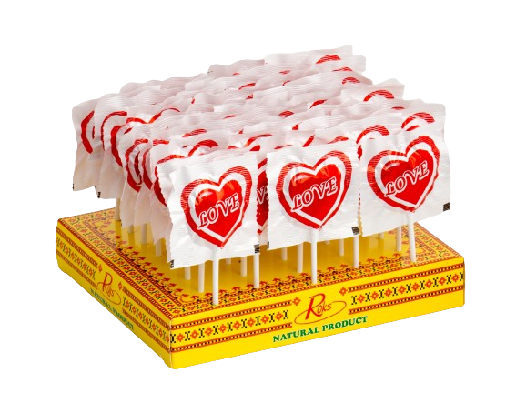Льодяники Roks Сердечко 8,5 г картонна підставка 40 шт. 0,340 кг (623) Льодяники Roks Сердечко 8,5 г картонна підставка 40 шт. 0,340 кг (623)