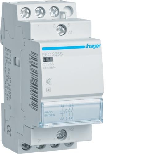 Контактор бесшумный Hager ESC325S 25A 3НВ 230 В (000010938) Контактор бесшумный Hager ESC325S 25A 3НВ 230 В (000010938)