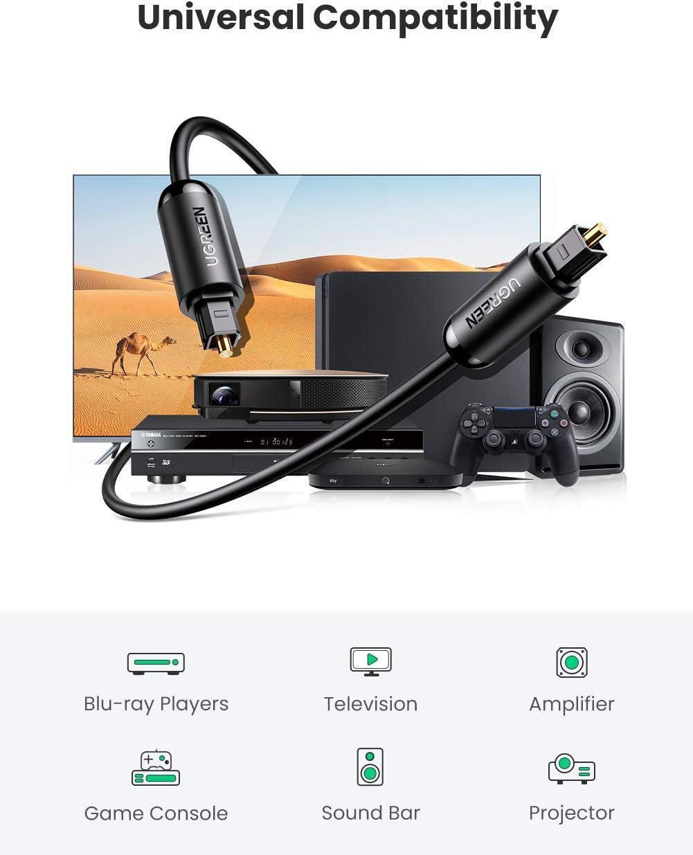 Кабель оптичний UGREEN Toslink SPDIF Аудіо S/PDIF 3 м Чорний (70893) - фото 7