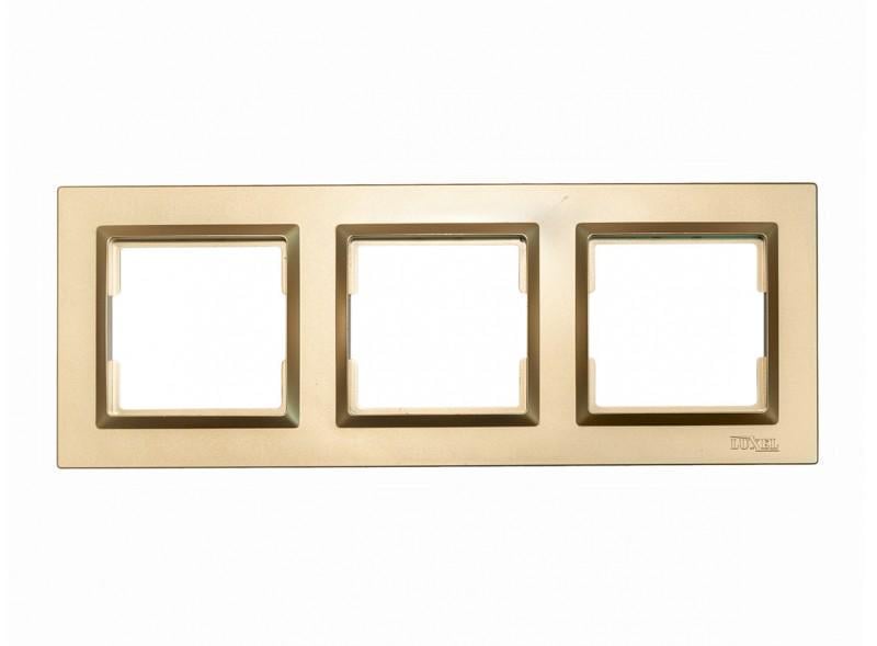 Рамка тримісна горизонтальна Luxel JAZZ 9623 Бронзовий (00000038463)