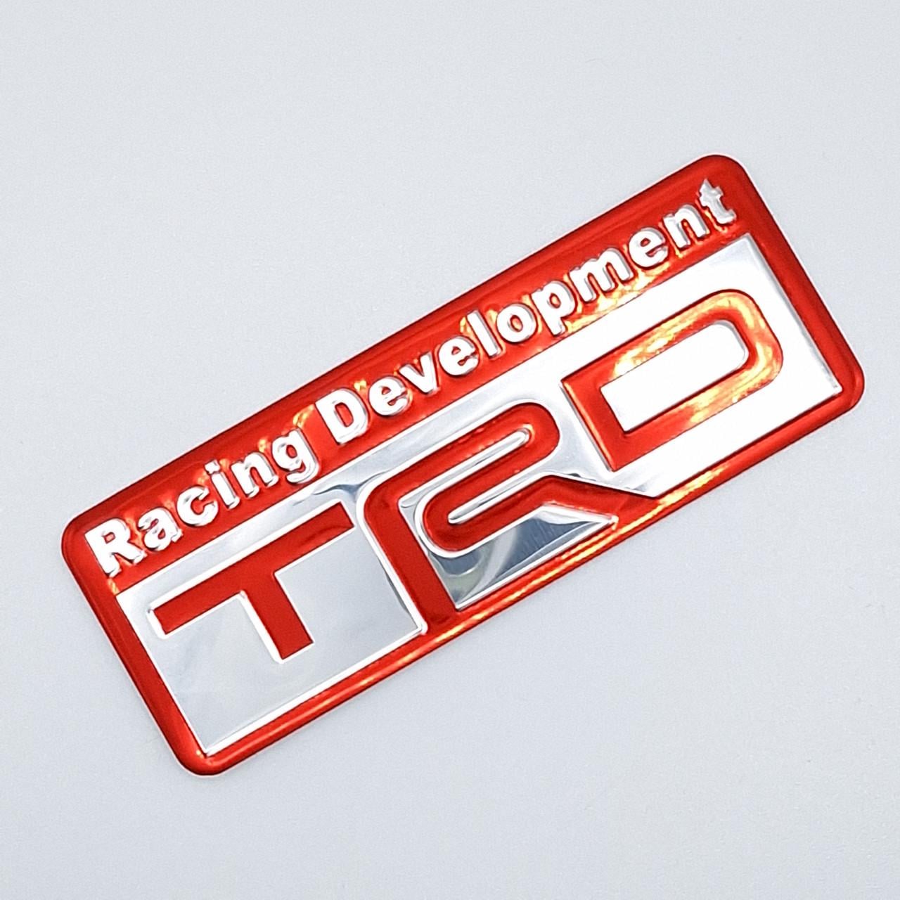 Эмблема алюминиевая Racing Development TRD Toyota 8х3 см Красный/Хром (1123439342)