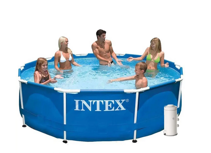 Бассейн Intex круглый 305х76 см 4485 л с фильтром/тентом и подстилкой (28200-4)