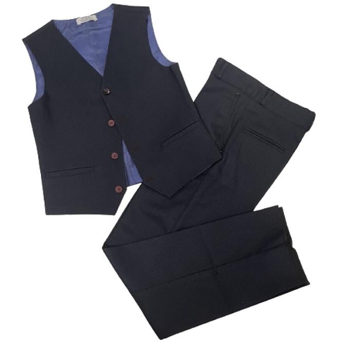 Костюм школьный для мальчика двойка SUZIE жилет и брюки в клетку 128 см Синий (713001_128)